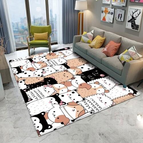 Top Fashion Animal Pattern Children Comfortable Carpet Non-Slip Children Flannel Carpet Baby Rectangle Carpet Baby Play Mat