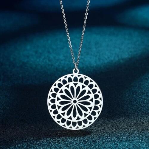 Chandle Mandala Pendant - Flower Charm - Floral Necklace