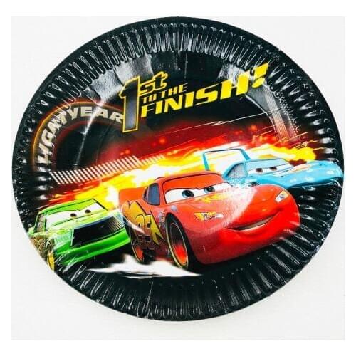 Cars 10pcs/set Lightning Mcqueen Paper Plate Party Supplies Cartoon Theme For Kids Happy Birthday Decoration Theme Party