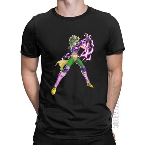 Men Ophiuchus T Shirts Knights Of The Zodiac Saint Seiya 90s Anime Cotton Clothing Awesome Camisetas Tee Big Size T-Shirts