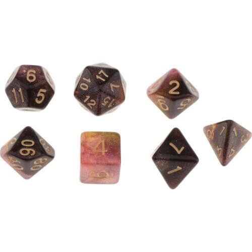 Pack Of 7 Polyhedral Dices Set Table Games Party KTV For Dungeon And Dragons