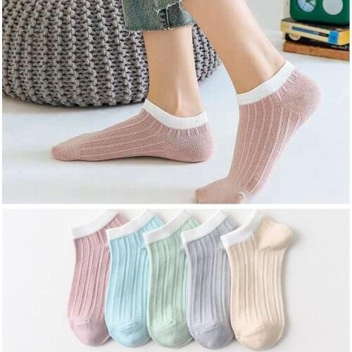 10 Pairs Fashion Socks Women Kawaii Elastic Short Socks Cute Breathable Sports Socks Comfortable Cotton Ankle Boat Socks