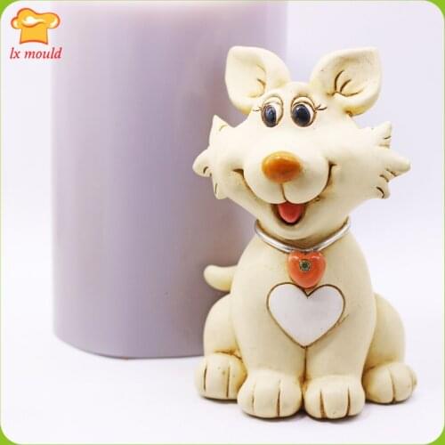 New cartoon dog silicone mold soap candle making tools animal