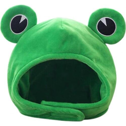 Novelty Funny Big Frog Eyes Cute Cartoon Plush Hat Unisex Cartoon Frog Design Plush Hat Cosplay Photography Props Supplies
