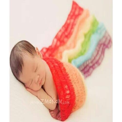 Newborn Rainbow Wrap Baby Knit Swaddle Swaddle Blanket Stretach Wrap Baby Cocoon Layer Fabric Photography Props Newborn