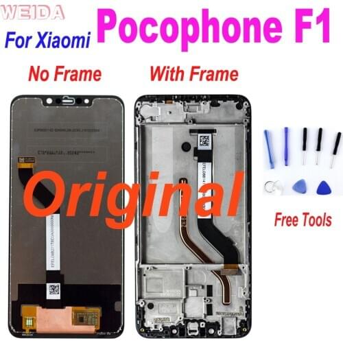 6.18" AAA Original LCD For Xiaomi Pocophone F1 LCD Display Screen For POCO F1 LCD Touch Screen Assembly with Frame Replacement