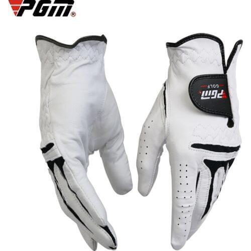 PGM 1Pcs Men PU Leather Golf Gloves Left and Right Hand Training Gloves Slip Resistant Full Fingers Mittens D0013
