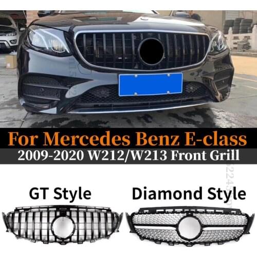 For Mercedez Benz E class Front Mesh Grill W213 W212 E180 E200 E300 E260 E320 E350 E400 With Camera Hole GT Diamond Grilles
