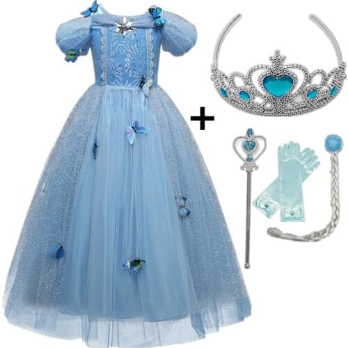 Princess Dress For Girls Summer Baby Girl Clothes Kids Birthday Party Cosplay Princess Dresses Butterfly Girls Dress Vestidos