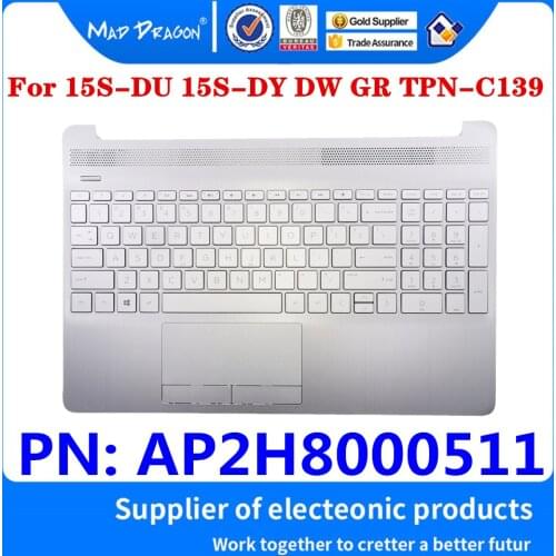 AP2H8000511 For HP 15s-dy 15s-du 15-CS TPN-C139 Laptops Silver Palmrest Upper Cover Case C shell With US W/N Backlight Keyboard