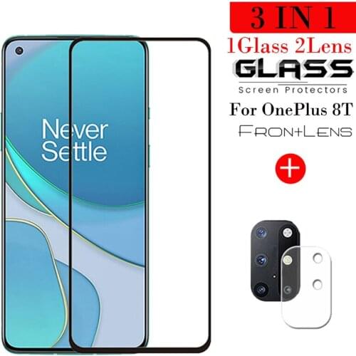 Full Gule Screen Protector Tempered Glass For OnePlus 8T Explosion-proof Protective Glass + Lens Film For OnePlus 8T