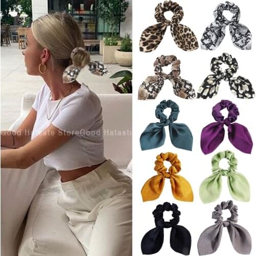 New Fashion Chiffon Bowknot Elastic Hair Bands Scrunchies for Women Girls Headband Hair Ties Ponytail Holder Hair Accessorie