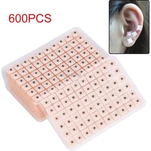 600Pcs/lot Magnets Plated Seeds Sticker Paste Bean Ear massage seed for Acupoint Therapy Auricular Acupuncture