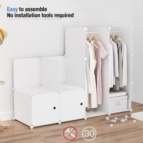 Household Wardrobe Cabinet Easy To Install Clothes Shelf Organizer Space-saving Stand Holder Entryway Home Dorm Accessories HWC