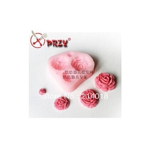 Rose Silicone Mold - Gum-paste, Flower Fondant Mold, Cupcake Topper, Cake Pops, Cake, Resin Mold, Chocolate Moulds PRZY 001