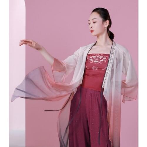 Fairy Chinese Dance Costume Hanfu Women Stage Costume Classical Dance Tops Folk Dancewear Chinese Dance Practice Clothes JL3387