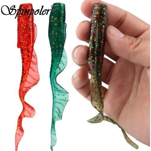 Spinpoler 165mm 13g Long Tail Grubs Soft Worm 3pcs/Lot Soft Fishing Lure Soft Plastic Lures Fishing Baits