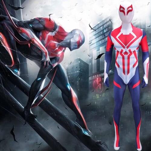 Superhero 2099 White Spyboy Costume Cosplay Zentai Jumpsuit Spandex Lycra Bodysuit Halloween Costume for Adult/kid Anime Costume