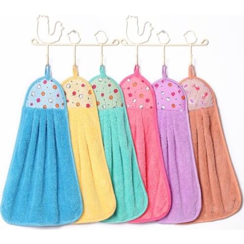 Thick Microfiber Hand Towel Bathroom Hanging Cloth Towel Soft Absorbent Fashion Housewife Gift Kitchen Hand Towel Comfortable
