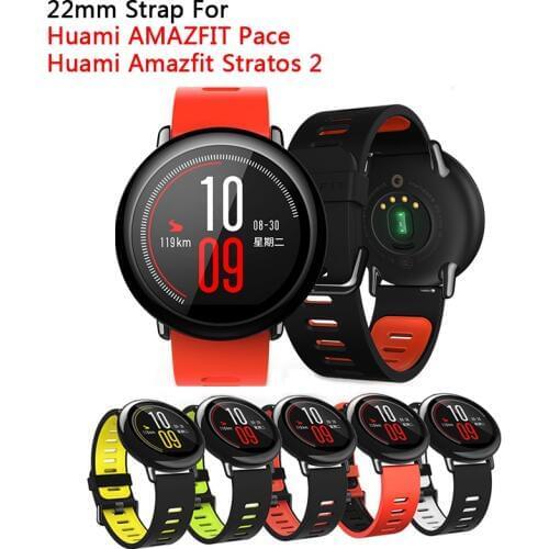 Universal 22mm Silcone Watch Band for Huami AMAZFIT Pace for Xiaomi Huami Stratos 2 Smart Watch Strap Fashion Sports Bracelet