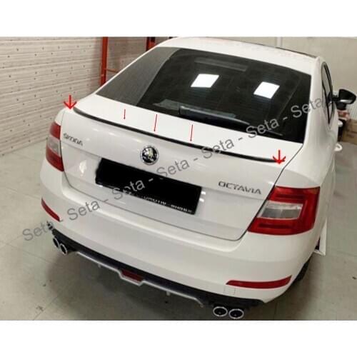 For Skoda Octavia Trunk Top Spoiler Tailgate Trim Length(115cm) Piano Black Car Accessories Ornament Trend Modify