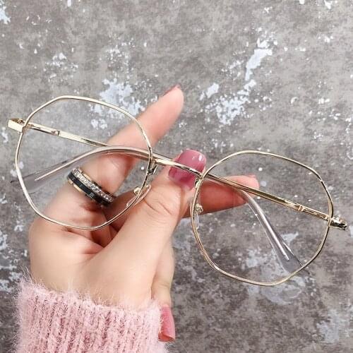 Vintage Anti Blue Light Glasses Frame Round Lens Myopia Optical Mirror Simple Metal Women Men Transparent Eyewear Frames