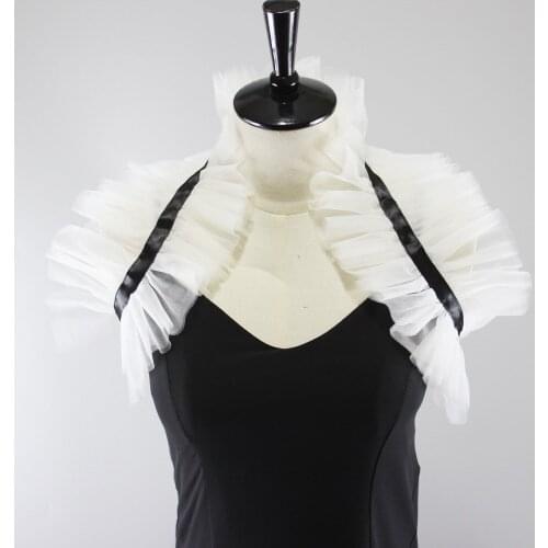 Adult Ruffles Stand Fake Collars for Women Mesh White Half Shirt Blouse False Collar Female Detachable Collar Neck Ruff