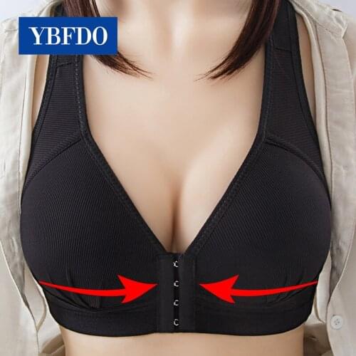YBFDO Women Front button style Comfortable Gather Breathable Thin Yoga Gym Bra Underwear without steel ring Sports Workout Top