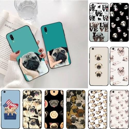 YJZFDYRM Cute Animal Pug Dog Shell Phone Case For Vivo Y91c Y17 Y51 Y67 Y55 Y93 Y81S Y19 V17 vivos5