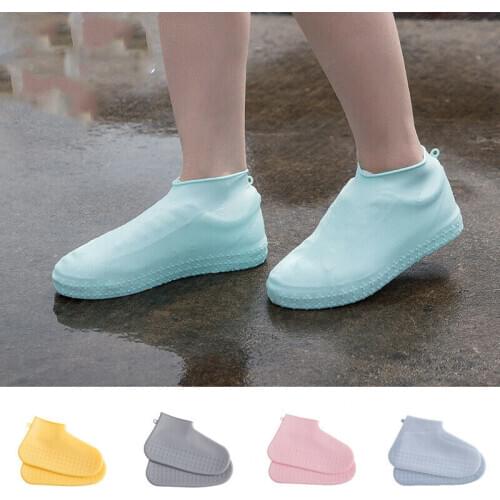 Thicken Silicone Rain Boots Waterproof Shoe Cover Unisex Shoes Protectors Transparent Non-Slip Rainproof Suit Rain Coat Women