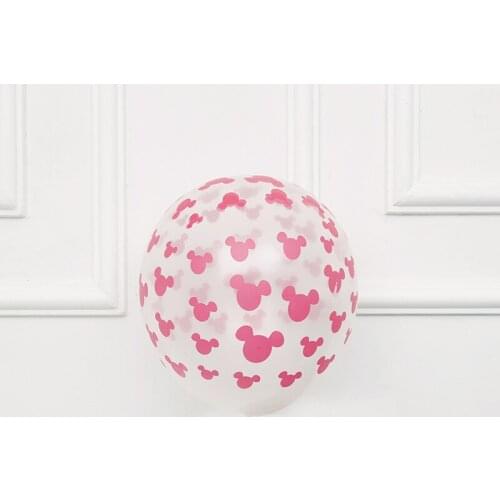 10/20pcs Disney Mickey Mouse Theme Kids Birthday Party Decorations Minnie Mickey Ears Transparent Globos Baby Shower Supplies