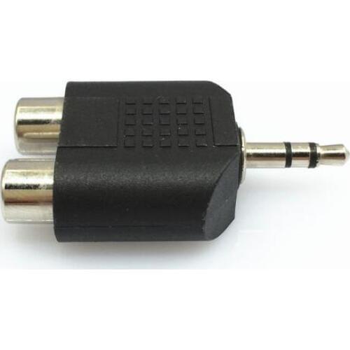 2-5pcs/lot stereo 3.5mm male to 2 RCA female adapter sound connector