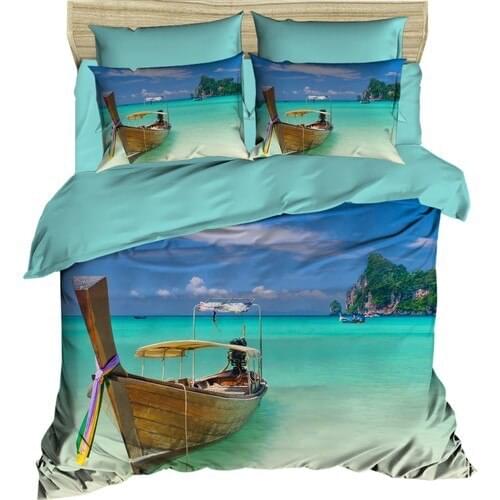 Özinci 3D Kayak and Nautical Themed Double Kişilk Duvet cover set