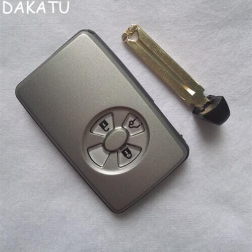 DAKATU Blank Shell for Toyota Reiz Smart Key Card 3 Button Smart Remote Key Case Fob 3 Button For TOYOTA Avalon With Uncut Blade