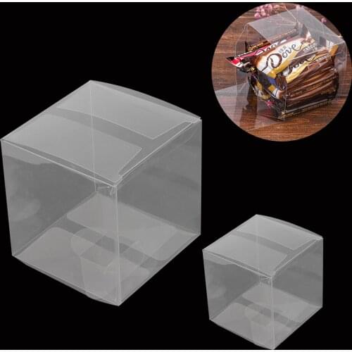 Jewelry Bags 50pcs Clear Transparent Birthday Wedding Favor Holder Event PVC Sweet Chocolate Boxes Candy Gift Box