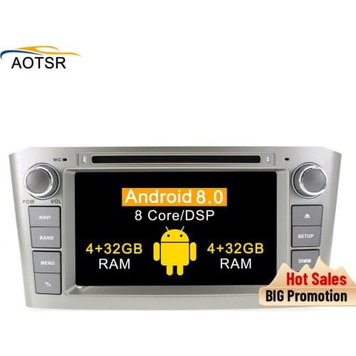 Android 9.0 Car DVD Stereo Multimedia Head unit For Toyota Avensis 2002-2008 Auto PC Radio GPS Navigation Video Audio 4G RAM BT