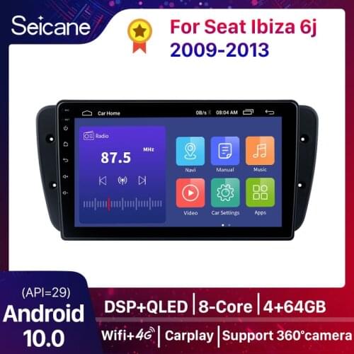 Seicane Android 10.0 2+32G Car Radio Stereo For 2008-2015 SEAT IBIZA Navigation GPS Multimedia Video Player 9 Inch 2 din DSP