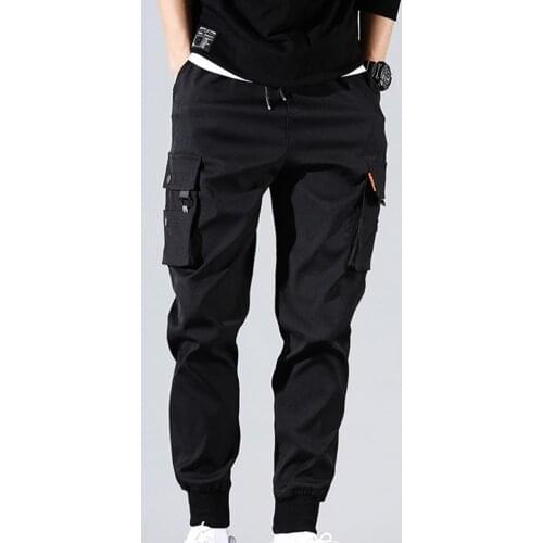 Pants Solid Color Thin Male Men Beam Feet Cargo Pants for Men Cargo Military Pants Autumn Casual Joggers Sweatpants Daily Life