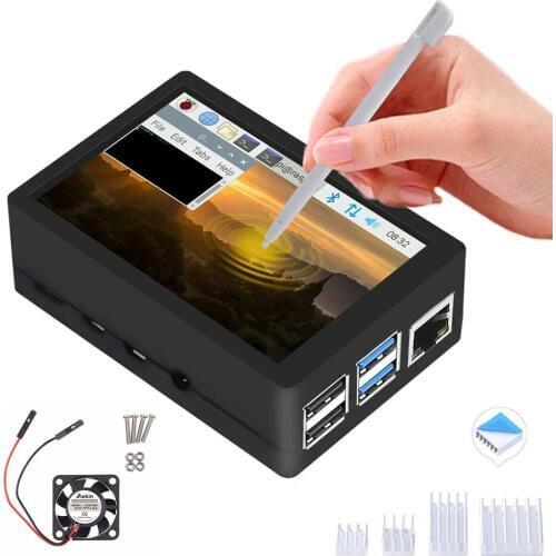 Raspberry Pi 4 Touch Screen Case 3.5 inch Touchscreen Raspberry Pi cooling Fan Heatsinks 320x480 Pixel Monitor TFT LCD Display