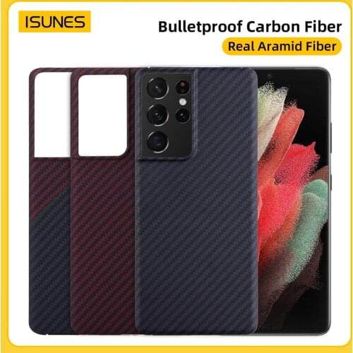 Pure Carbon Fiber Aramid For Samsung Galaxy S21 Ultra Case Ultra Thin Lens Protection Ultra-light For S21+ Luxury Phone Cover