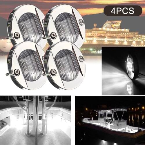 DC 12V Waterproof RV Marine Boat Transom LED Stern Light Round 6LED Tail Lamp Boat Yacht Accessory Taillights Blue/ White/Yellow