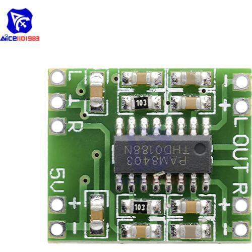 Diymore 10PCS/Lot PAM8403 2 Channels 2x3W Mini Digital Audio Amplifier Power Module Class D Audio Amplifier Board DC 2.5 -5V