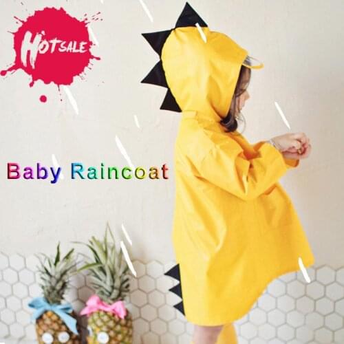 3 Colors Cute Small Dinosaur Children Raincoat Waterproof Polyester Rain Coat Body Cover Boy Girls Kindergarten Hiking Travel