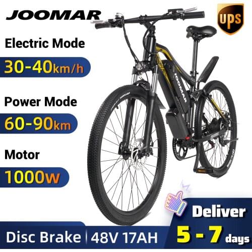 JOOMAR Electric Bike JM60 Plus Mountain Bicycle Beach Snow MTB 17AH 500W48V Motor 27.5Inch Ebike Outdoor Cycling for Men Bicycle