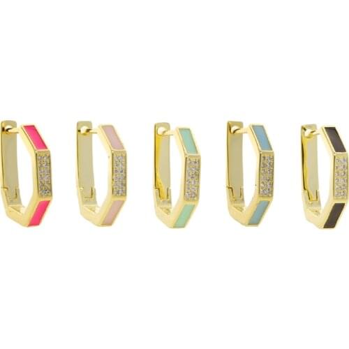 Gold Color Geometric Simple Classic Jewelry Small Multi Piercing Huggie Hoop Earring For Women