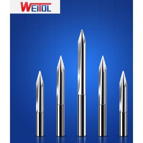 Weitol free shipping N 1pcs 6mm Two Flutes Ball Nose Straight Engraving Bits PCB carbide carving cutter CNC router bits