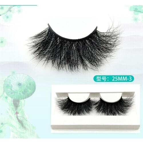 HBZGTLAD new 25MM-3 of long water mink false eyelashes thick cross eyelashes handmade fake eyelashes