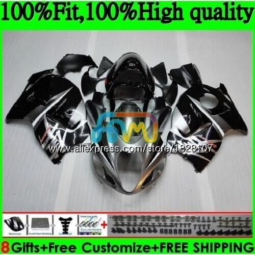 Injection For SUZUKI Hayabusa GSXR 1300 GSXR1300 Black silver 08 13 14 15 16 57BS.153 GSX-R1300 2008 2013 2014 2015 2016 Fairing