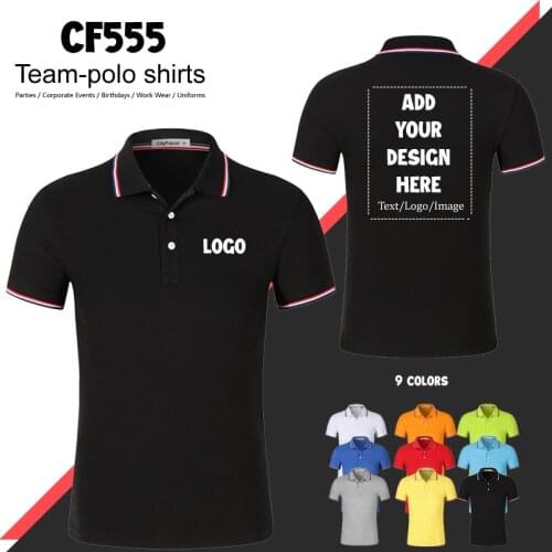 Custom Printing Short Sleeves Cotton Polo T Shirts for Mens Woman Unsex Diy Add Logo Pattern