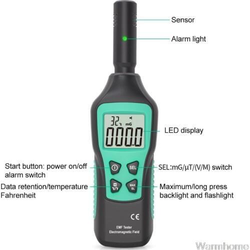 EMF Meter Electromagnetic Radiation Detector Digital magnetic Field Radiation Dosimeter EMF Nuclear Detector Jy11 20 Dropship